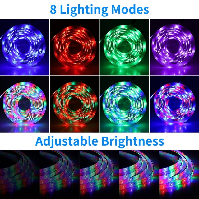 50ft LED Strip Light 3528 RGB with Remote, Waterproof for Home Bedroom Indoor Outdoor Decor