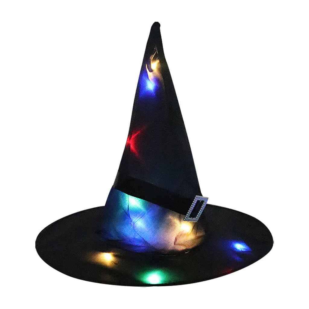 LED Flashing Witch Hat Halloween Party Decor (Black)