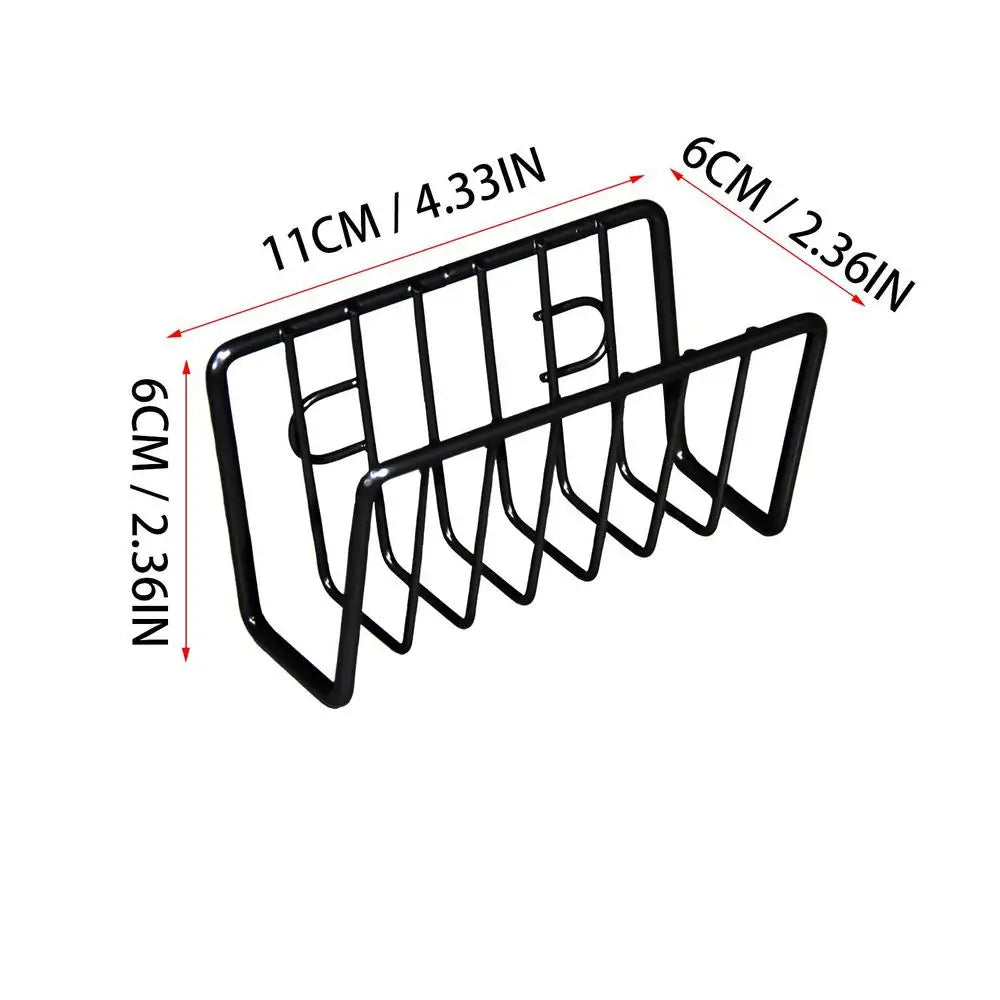 Kitchen Sink Drain Organizer Punch-Free Sponge Drying Rack (Classic Black)