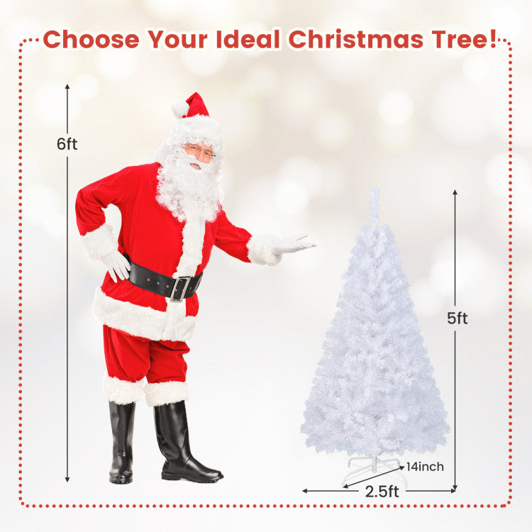 White Christmas Tree 5 Feet with Solid Metal Legs