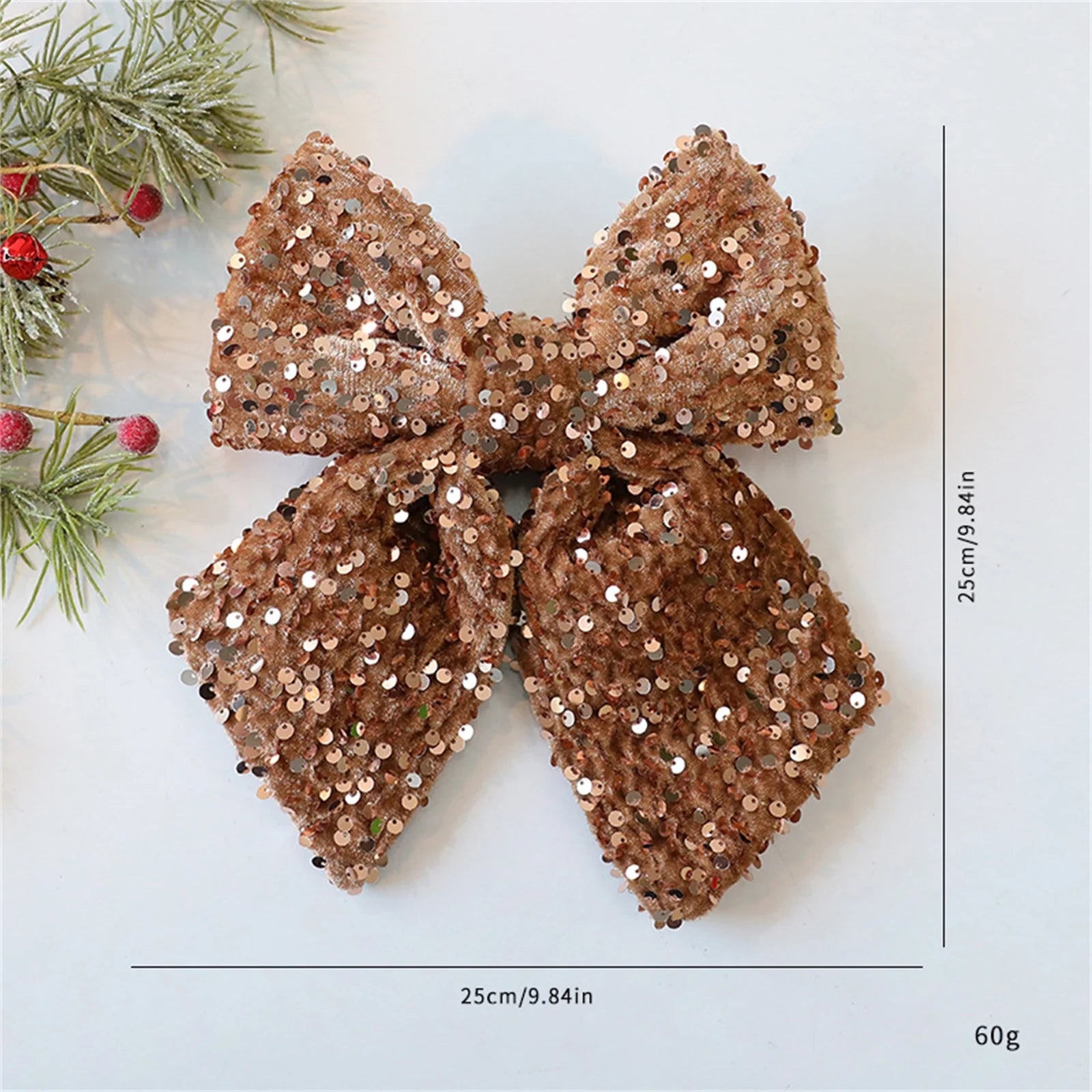 Elegant Holiday Tree Topper Decorative Accent (Coffee)