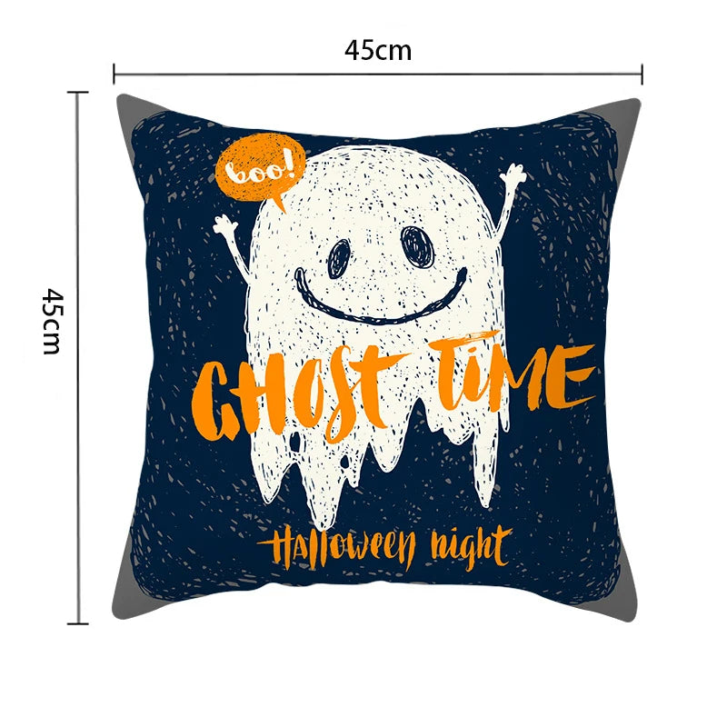 Cartoon Ghost Time Halloween Pillowcase