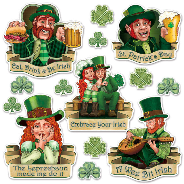 Green St Patrick's Day Cutouts 168ct, 14.75”