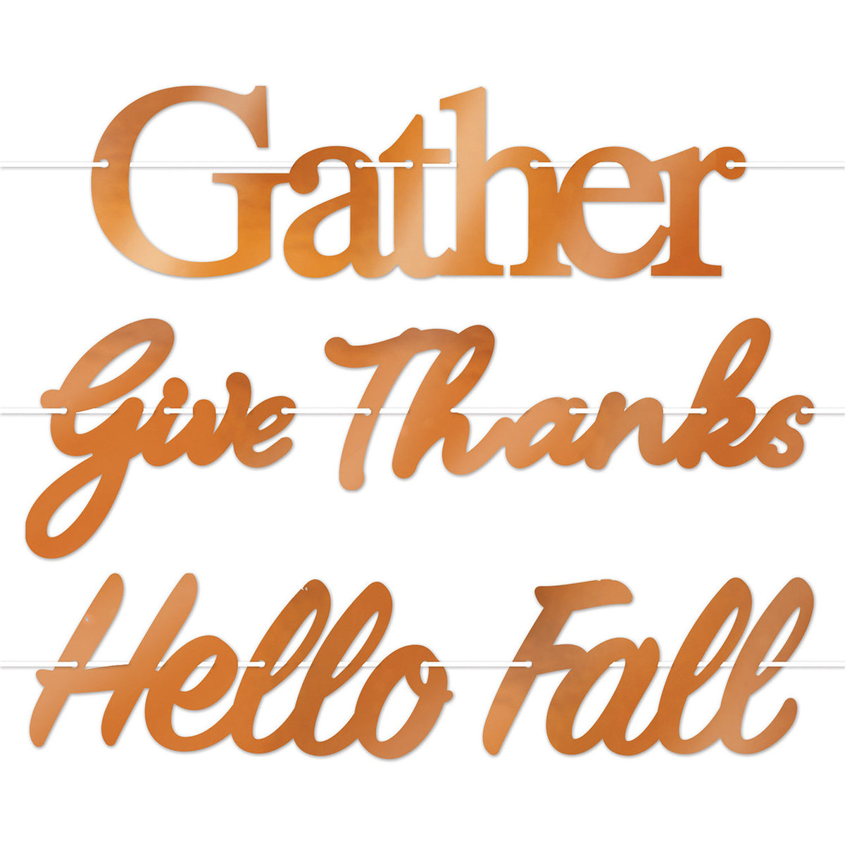 Thanksgiving Dinner Party 21.5 Foot Orange and White Paper Streamer Set