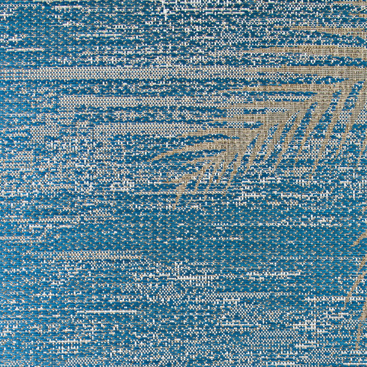 Coastal Blue &amp; Beige Patio Throw Rug