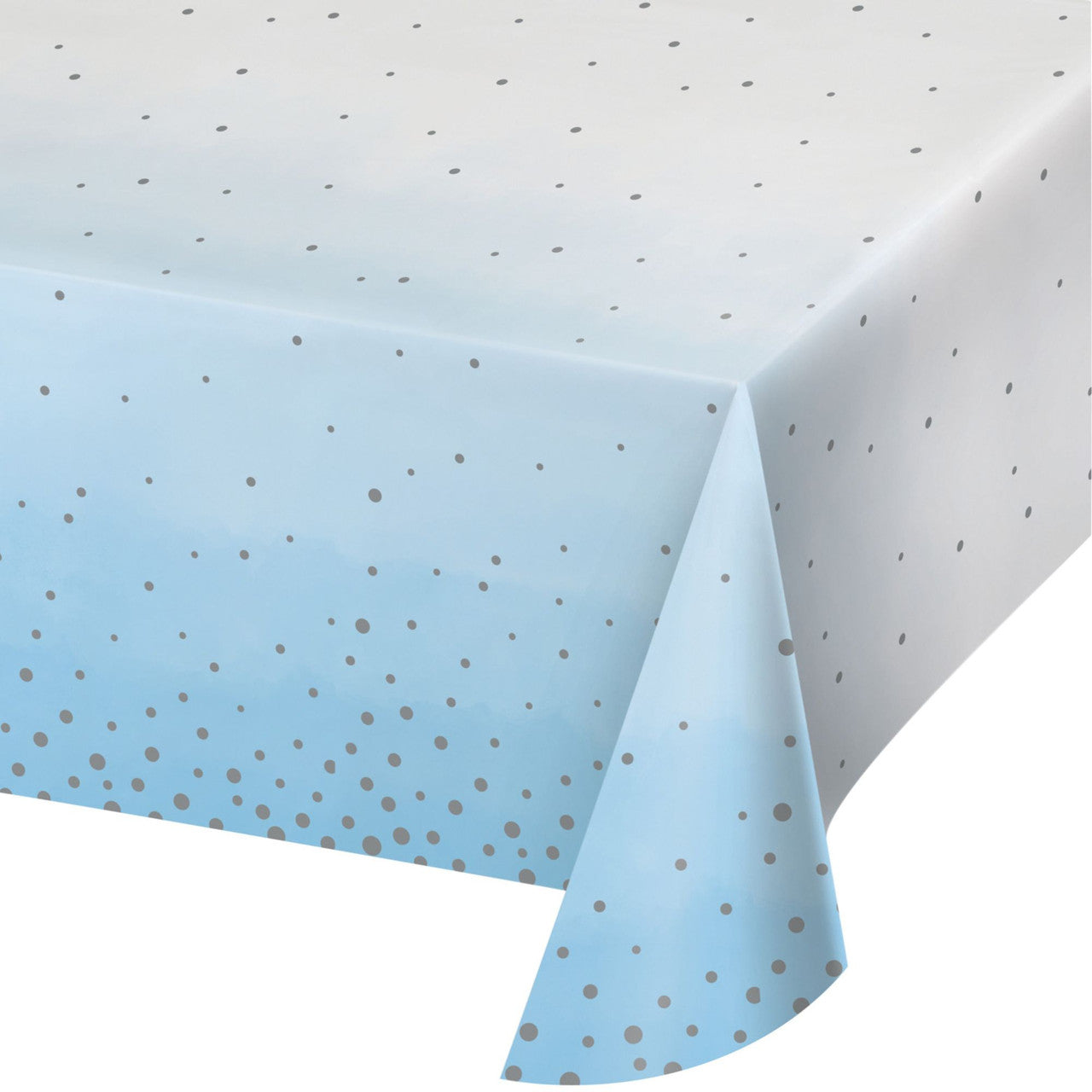 Pack of 6 Blue Polka Dot Disposable Table Cloths 8.5 Ft – Party Supplies