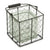 Decorative Square Glass Jar 5.5" with Handle & Basket