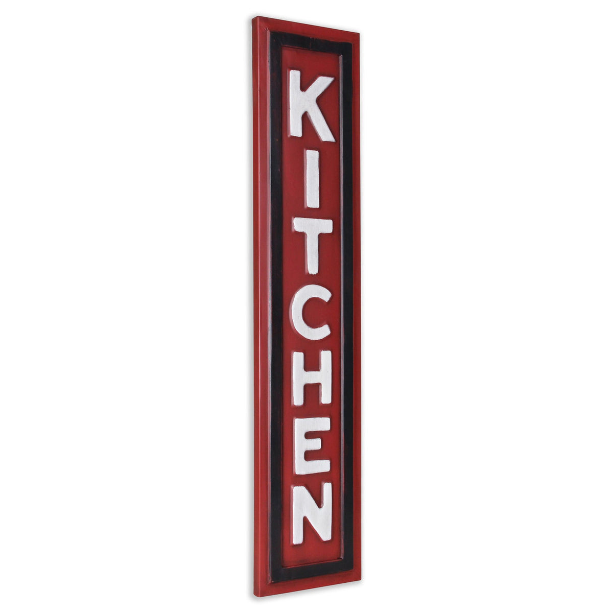 KITCHEN Wall Decor Oversized Wall Decor Contemporary Red and White Metal Sign