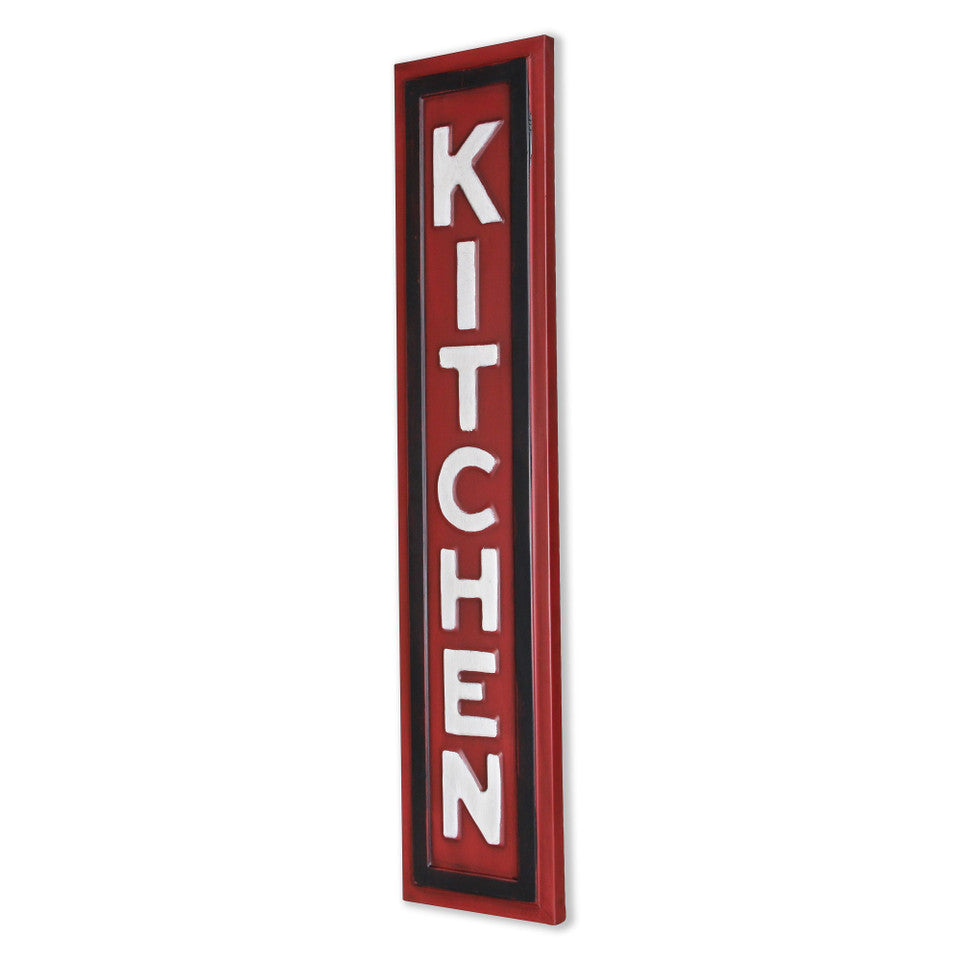 KITCHEN Wall Decor Oversized Wall Decor Contemporary Red and White Metal Sign