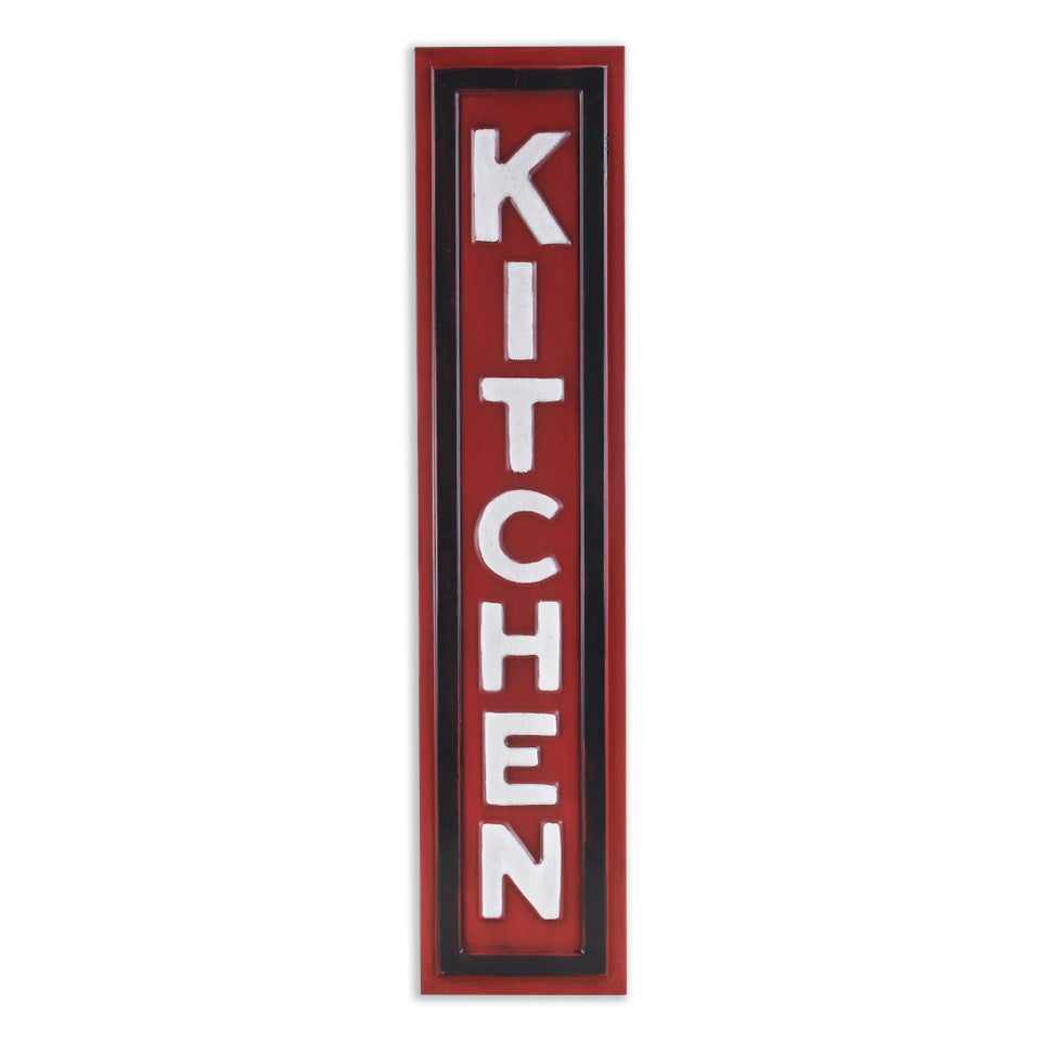 KITCHEN Wall Decor Oversized Wall Decor Contemporary Red and White Metal Sign