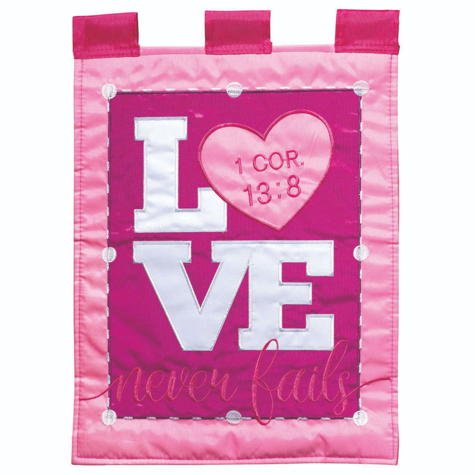 Double Applique Valentine&#39;s Day Outdoor Garden Flag