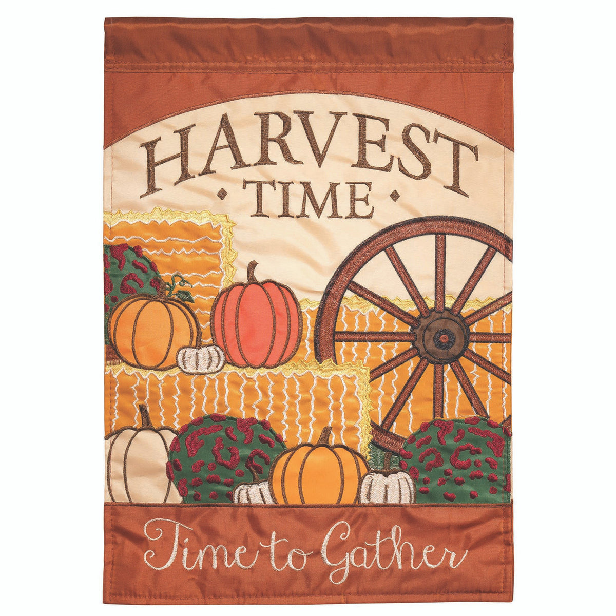 Double Applique Harvest Time Garden Flag Festive Outdoor Fall Decor (18&quot; x 13&quot;)