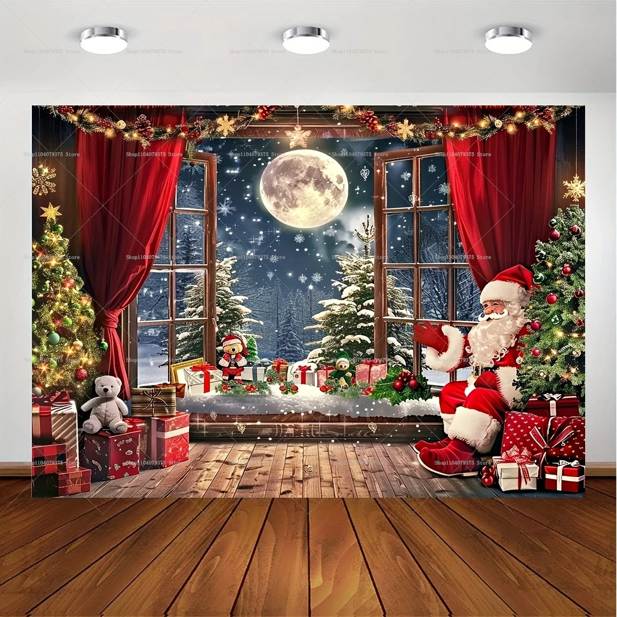 Christmas Santa Background Decoration for Home