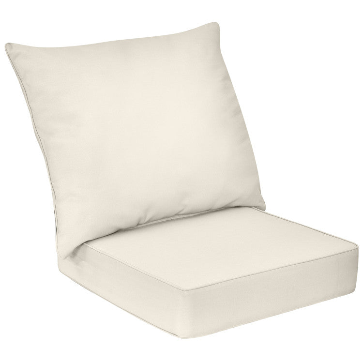 Deep Seat Chair Cushion Pads Set for Indoor Outdoor Chair (Beige)