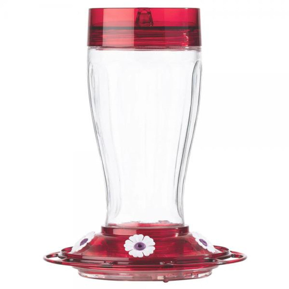 Big Gulp Clear Glass Hummingbird Feeder 10"