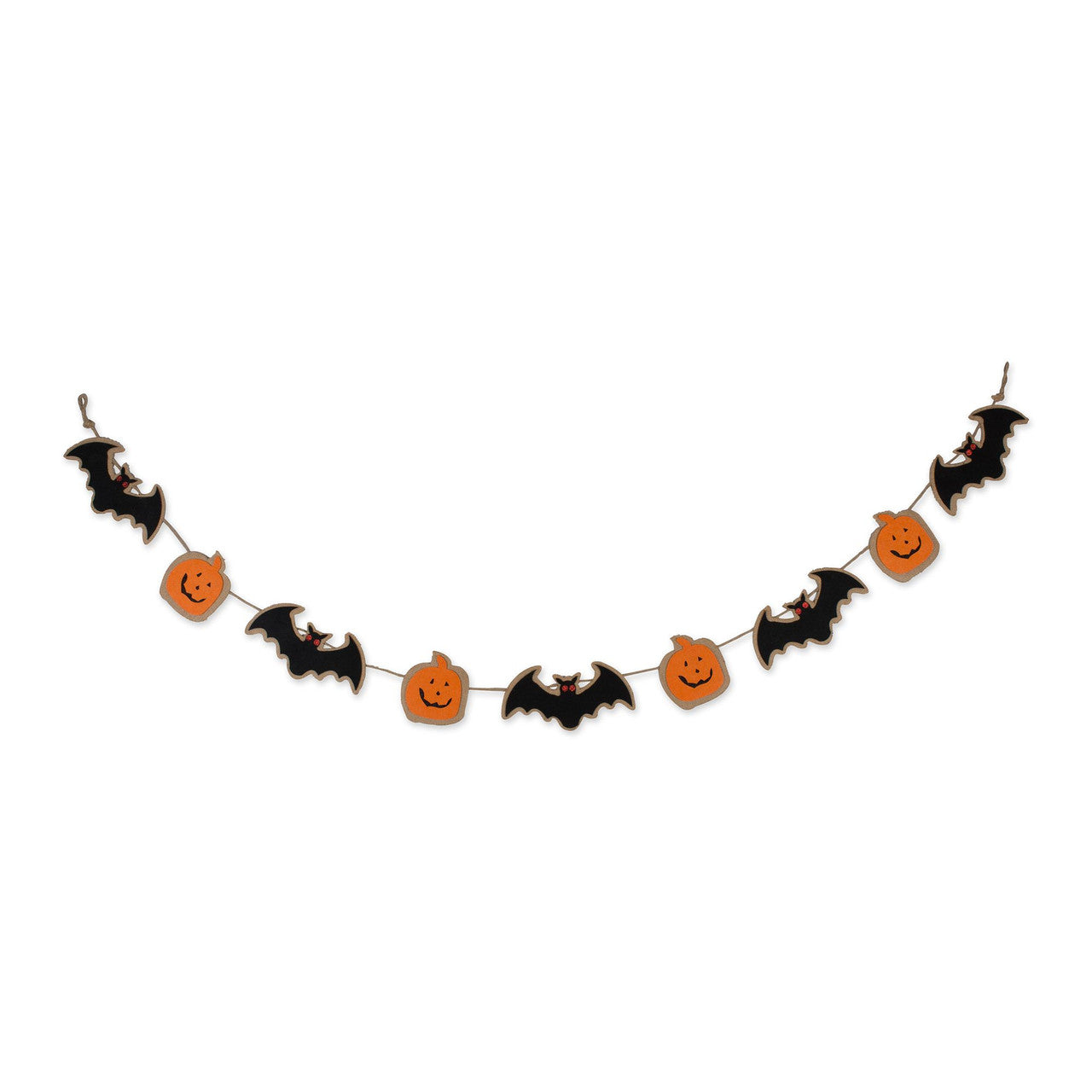 72" Black Bat and Orange Pumpkin Halloween Themed Garland