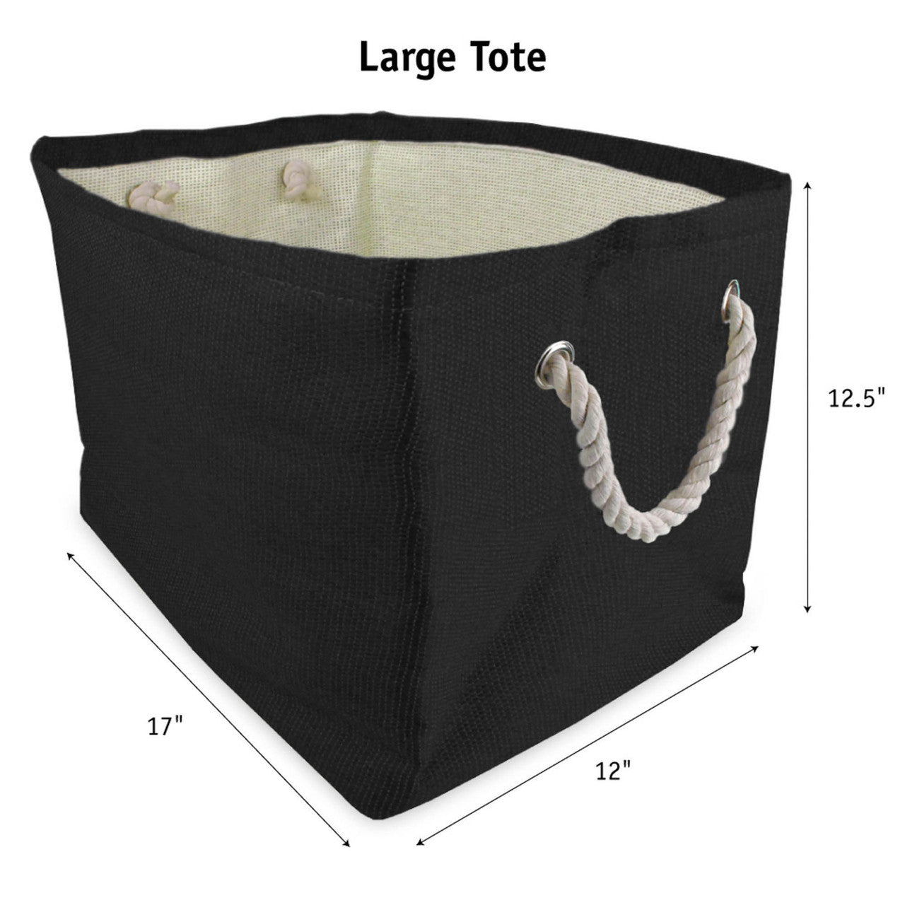 Rectangular Woven Paper Basket 17-Inch (Gray)