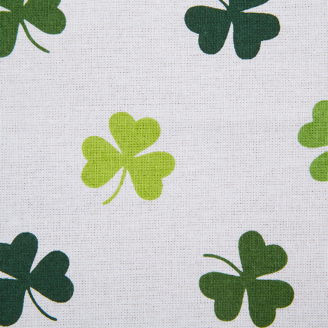 Set of 2 Shamrock Lucky Day Dishtowels Green and White