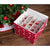 Snowflake Print Large Ornament Storage Bag, 16" Red and White