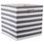 Fabric Cube Bin 13" Gray and White Striped for Home Storage