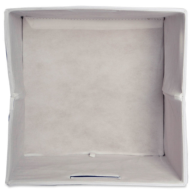 Fabric Cube Bin 13" Gray and White Striped for Home Storage