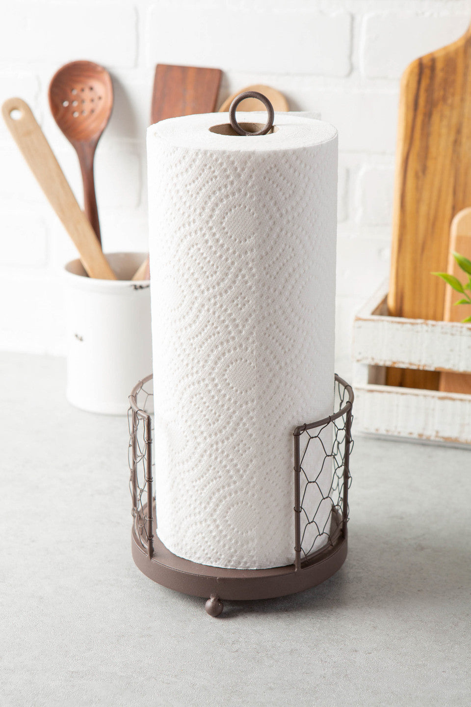 Rustic Bronze Paper Towel Holder 13&quot; Decorative Kitchen Roll Dispenser