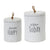 Set of 2 White Kitchen Canisters with Happy Today Quotes
