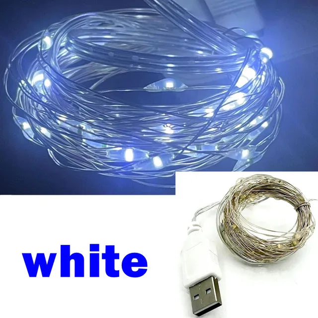 20M USB String Lights Waterproof LED Fairy Lights (White)