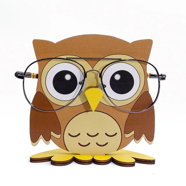Adorable Animal Eyeglass Holder: Hand-Carved Stand for Glasses & Sunglasses (Owl)