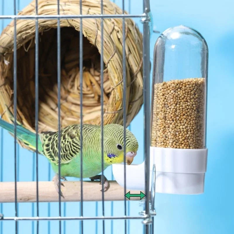 Hanging Pet Feeder Squirrel Parrot Water Dispenser Pet Bird Food Box, Small (Blue)