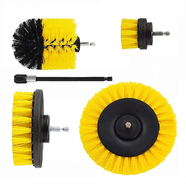 Drill Brush Cleaning Kit 5 Pieces Multi-Surface Power Scrubber Attachments