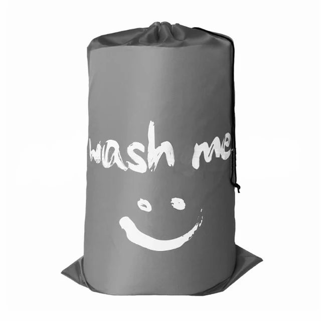 Machine Washable Nylon Laundry Bag Travel Storage Pouch & Dirty Clothes Organizer with Drawstring (Gray)