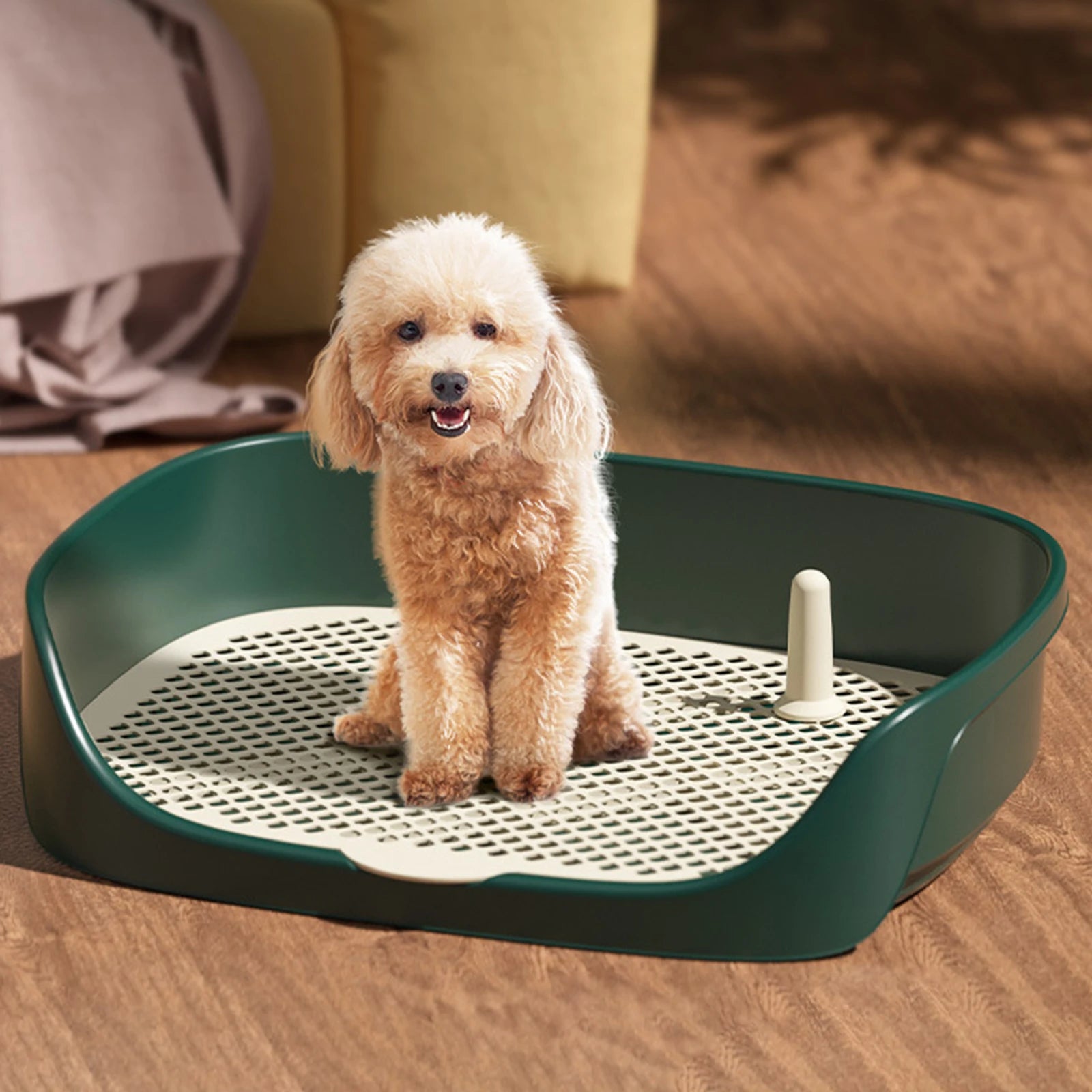 Pet Dog Toilet Portable Dog Potty Pan Trainer Litter Box, Small (Green)