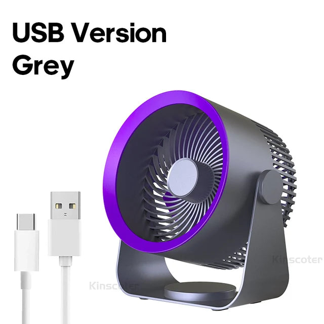 Portable Multifunction Wireless Quiet Fan Wall Ceiling Fan Air Cooler USB (Gray)