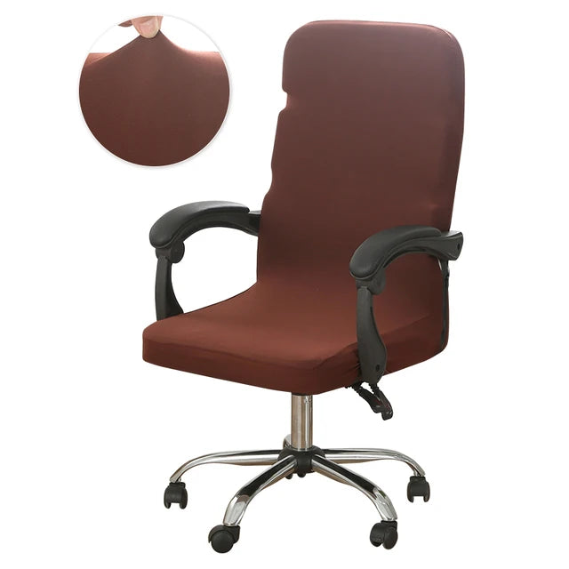 Stretch Office Chair Cover Anti-Fouling, Removable Cover Fits Most Chairs, Medium Size (Chocolate Brown)