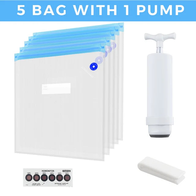 3D Printer Filament Storage Bags Vacuum Sealed, Dryer Safe (5 Bags, 1 Pump)