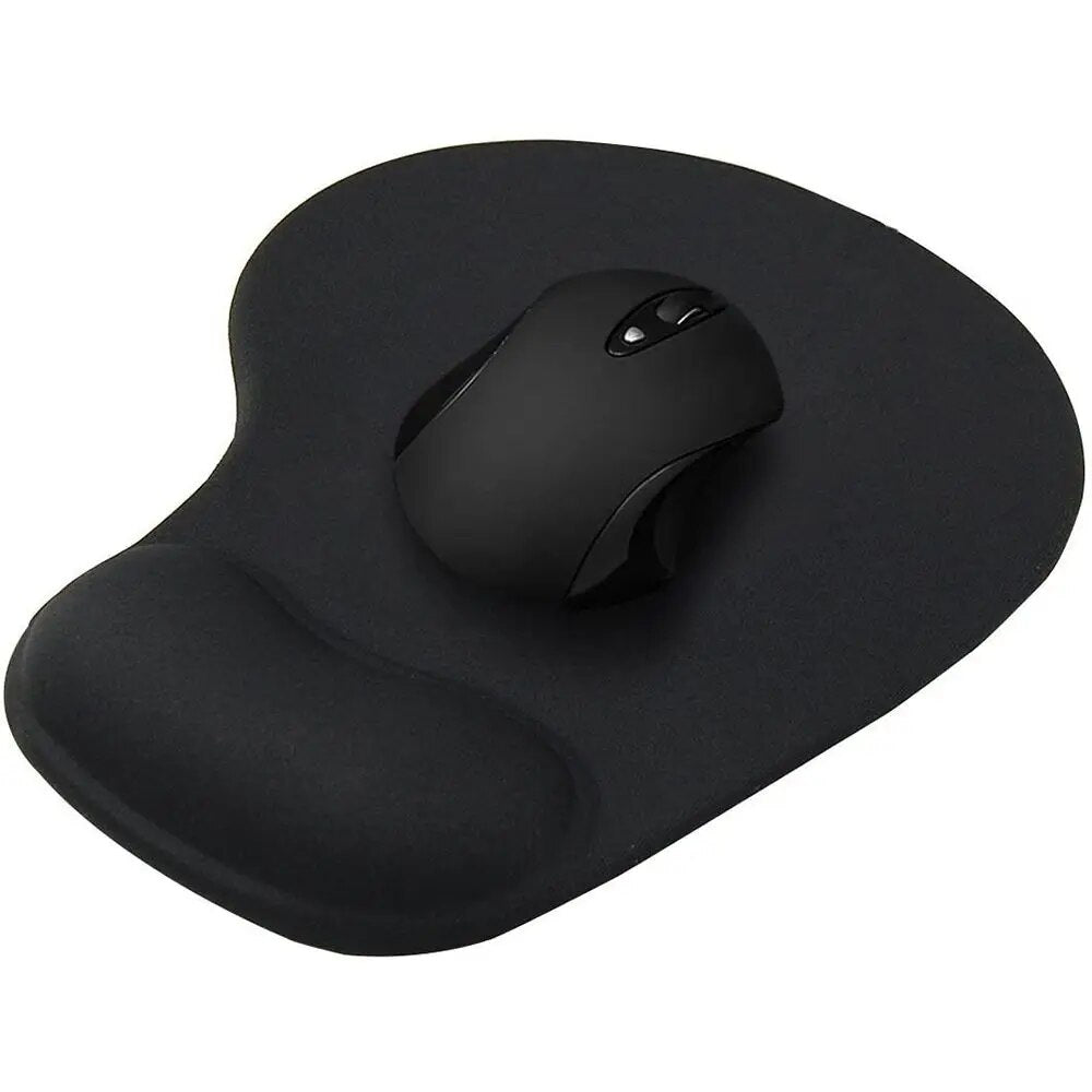 Mouse Pad Wrist Rest Support Ergonomic Comfort Mat, Black