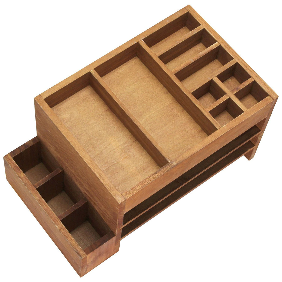 Desk Organizer with Tiers Cubbies Tray 15.5&quot;