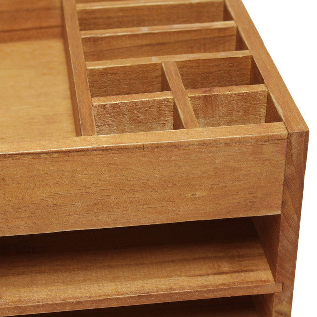 Desk Organizer with Tiers Cubbies Tray 15.5&quot;