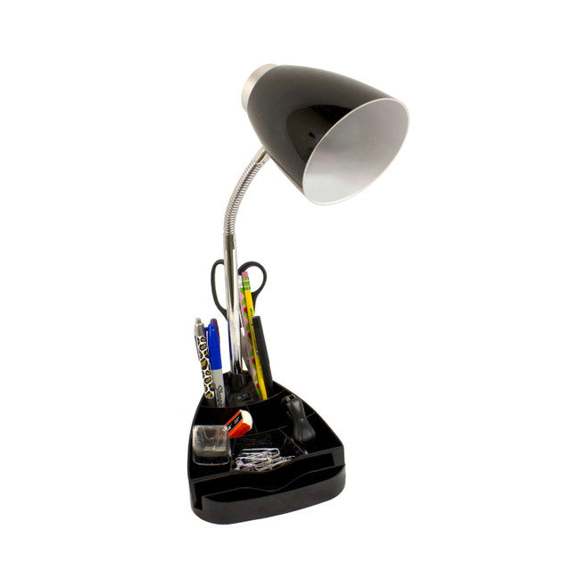 Adjustable Gooseneck Desk Lamp Organizer Stand 18.5" (Black)