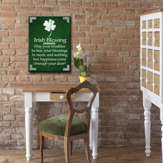 Green White Irish Blessing St Patricks Day Wall Art