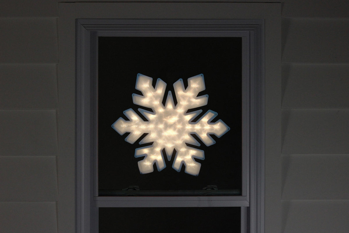 Snowflake Christmas 20&quot; Lighted Window Silhouette Decoration