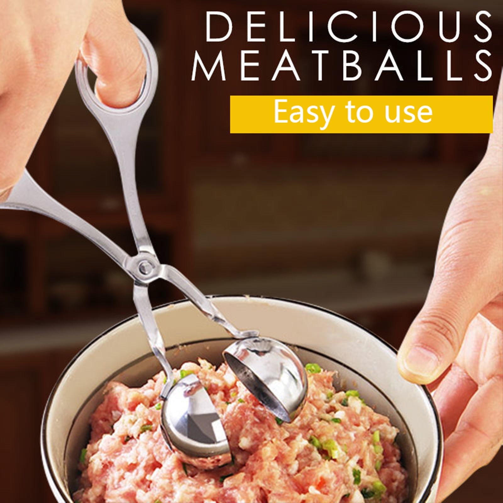 Stainless Steel Meatball Maker Clip Kitchen Gadget (Small)