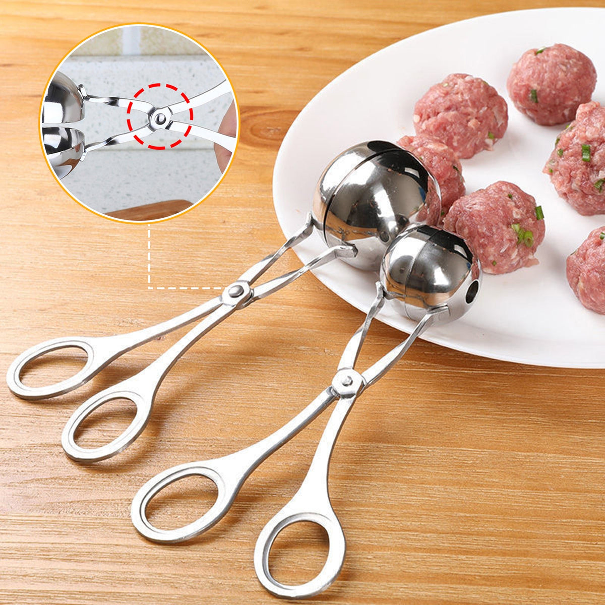 Stainless Steel Meatball Maker Clip Kitchen Gadget (Small)