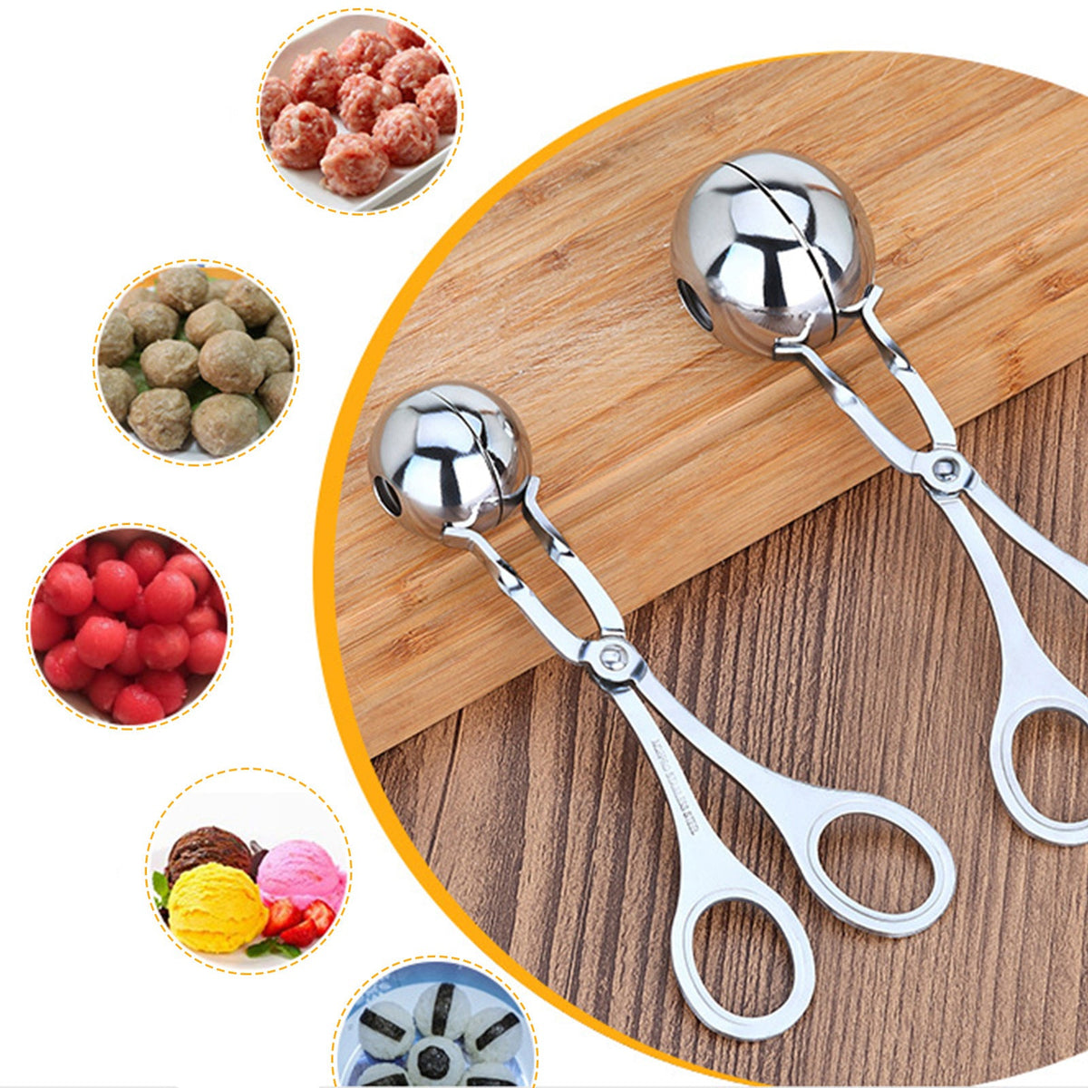 Stainless Steel Meatball Maker Clip Kitchen Gadget (Small)