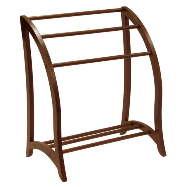 Walnut Brown Solid Blanket Organization Rack 36 Inch