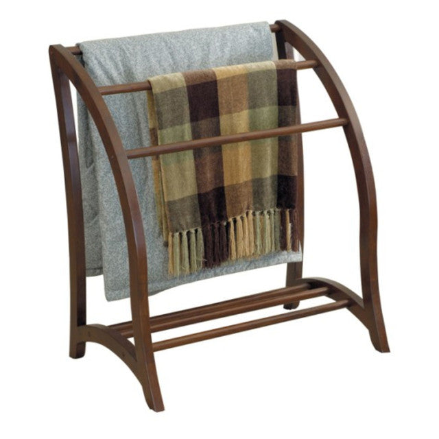 Walnut Brown Solid Blanket Organization Rack 36 Inch