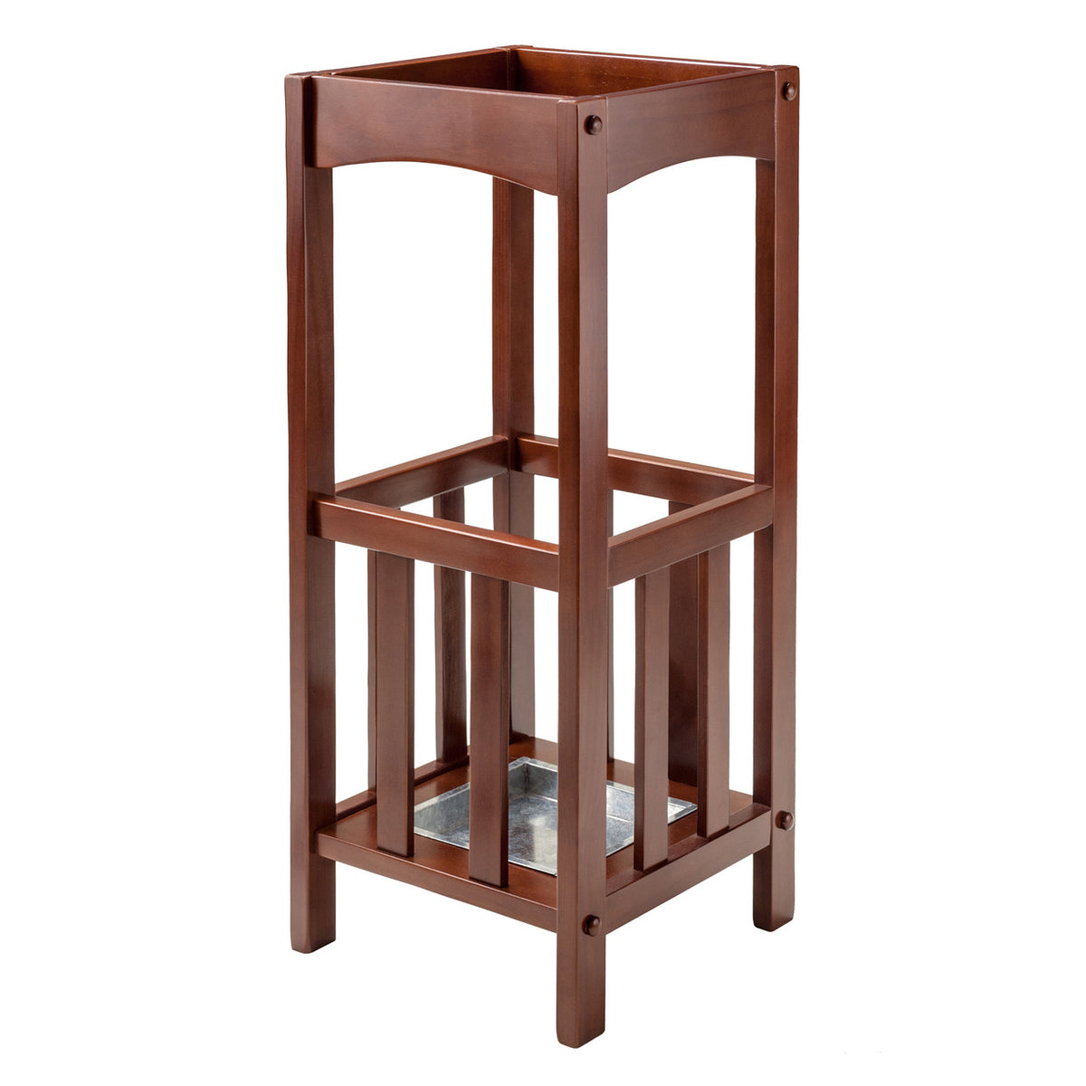 Wooden Umbrella Stand Square Unique Design (Walnut)