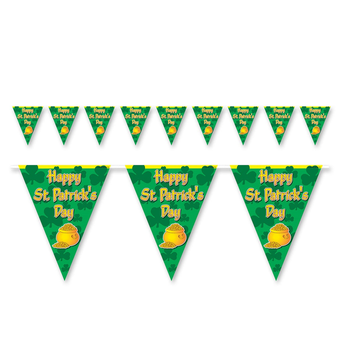Happy St. Patrick&#39;s Day Streamer Banner Hanging Decoration (11&quot; x 12&#39;)
