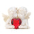 Romantic Cherub Figurine White and Red for Home Decor